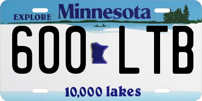 MN license plate 600LTB