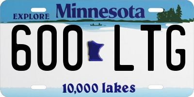MN license plate 600LTG