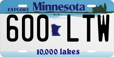 MN license plate 600LTW