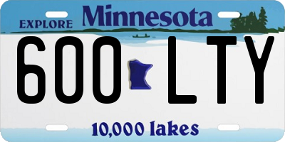 MN license plate 600LTY