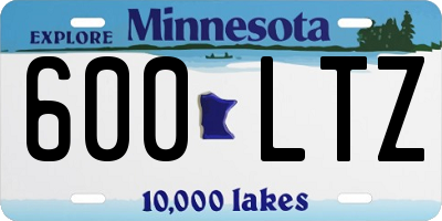 MN license plate 600LTZ