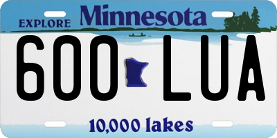 MN license plate 600LUA