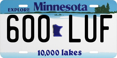 MN license plate 600LUF