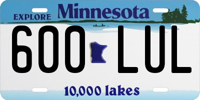 MN license plate 600LUL