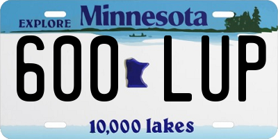 MN license plate 600LUP