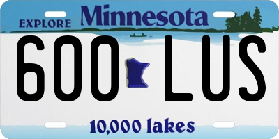 MN license plate 600LUS