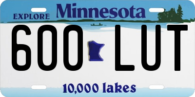 MN license plate 600LUT
