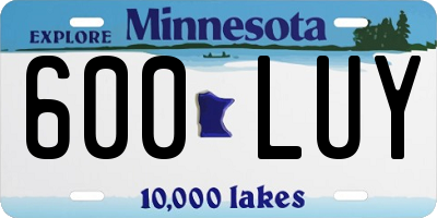 MN license plate 600LUY
