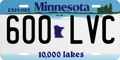 MN license plate 600LVC