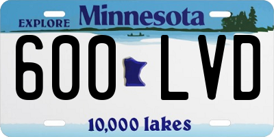 MN license plate 600LVD