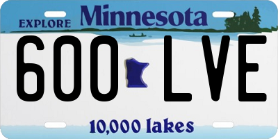 MN license plate 600LVE