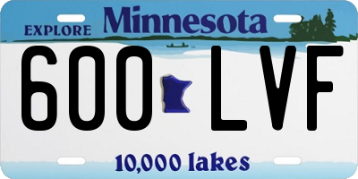 MN license plate 600LVF
