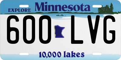 MN license plate 600LVG
