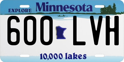 MN license plate 600LVH