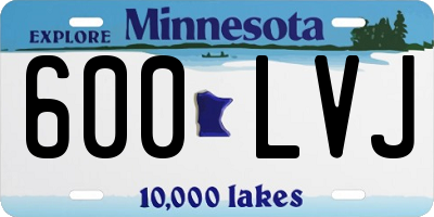 MN license plate 600LVJ