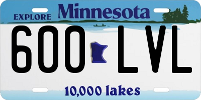 MN license plate 600LVL