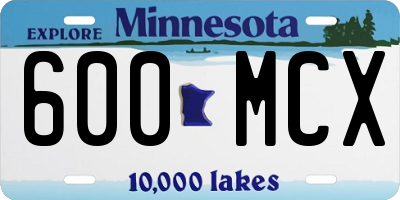 MN license plate 600MCX