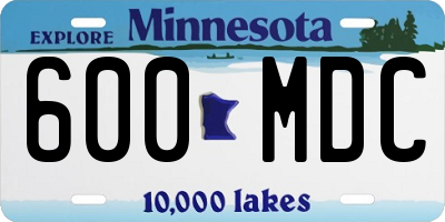 MN license plate 600MDC