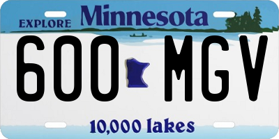 MN license plate 600MGV