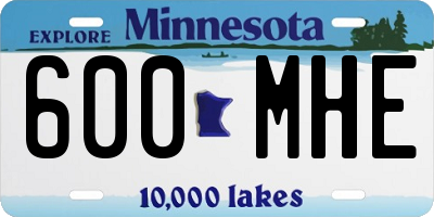 MN license plate 600MHE