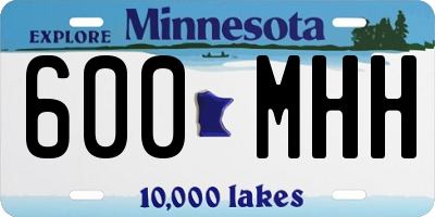 MN license plate 600MHH