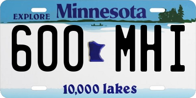 MN license plate 600MHI