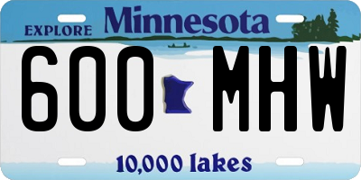 MN license plate 600MHW