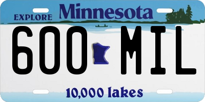 MN license plate 600MIL