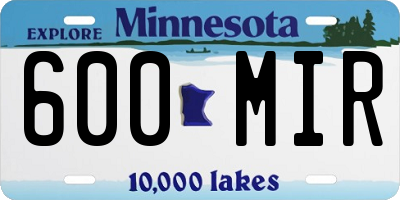 MN license plate 600MIR
