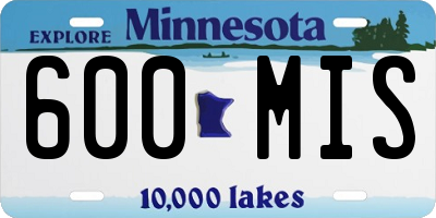 MN license plate 600MIS
