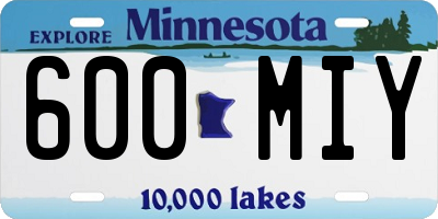MN license plate 600MIY