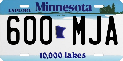 MN license plate 600MJA