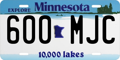 MN license plate 600MJC