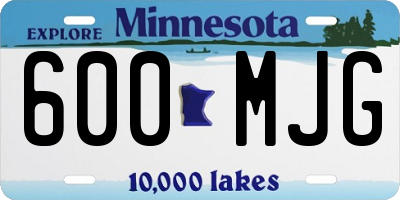 MN license plate 600MJG