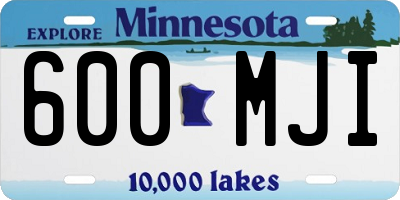 MN license plate 600MJI