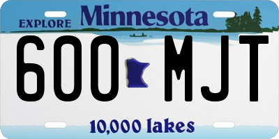 MN license plate 600MJT