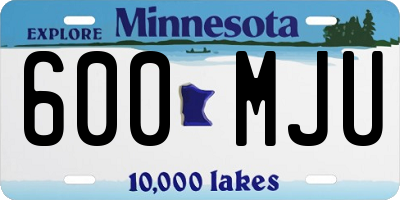 MN license plate 600MJU
