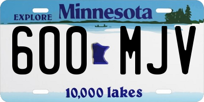 MN license plate 600MJV