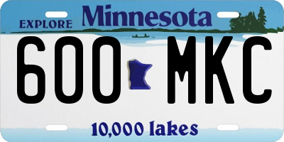 MN license plate 600MKC