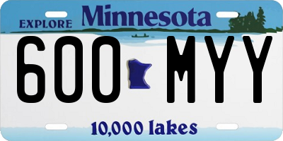 MN license plate 600MYY