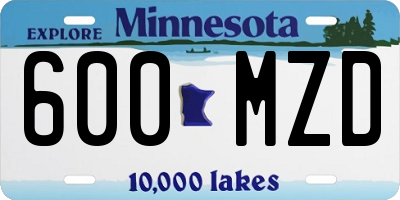 MN license plate 600MZD