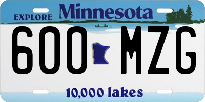 MN license plate 600MZG