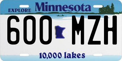 MN license plate 600MZH