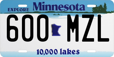 MN license plate 600MZL