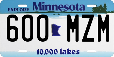 MN license plate 600MZM