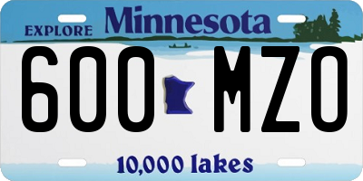 MN license plate 600MZO