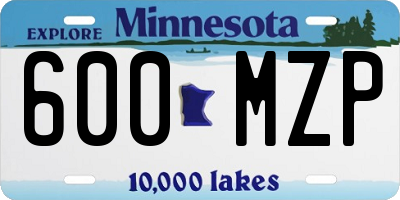 MN license plate 600MZP