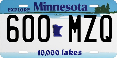 MN license plate 600MZQ