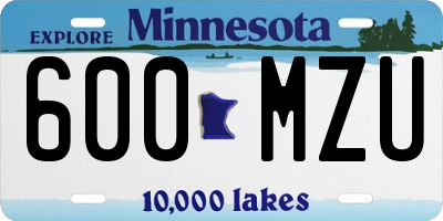 MN license plate 600MZU
