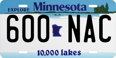 MN license plate 600NAC